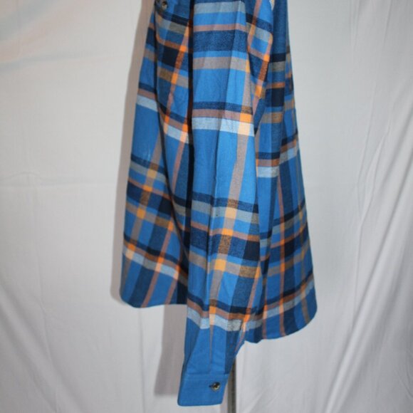 Columbia Mens Large Button Up Pitchstone Heavyweight Flannel Shirt-Bright Indigo - Picture 5 of 10